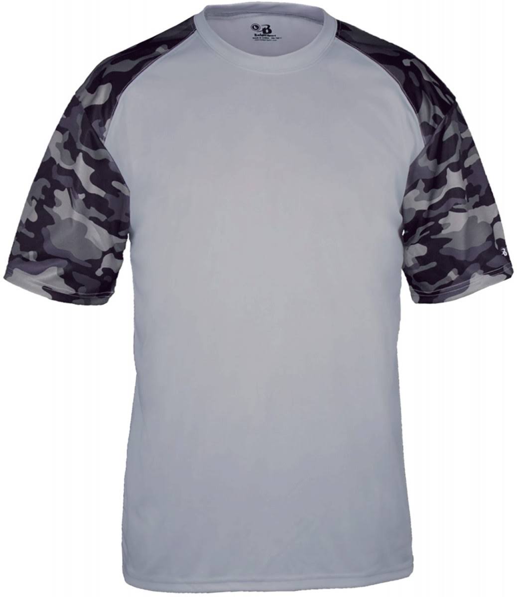 Silver-BlackCamo Camo Sport Youth Tee O65743