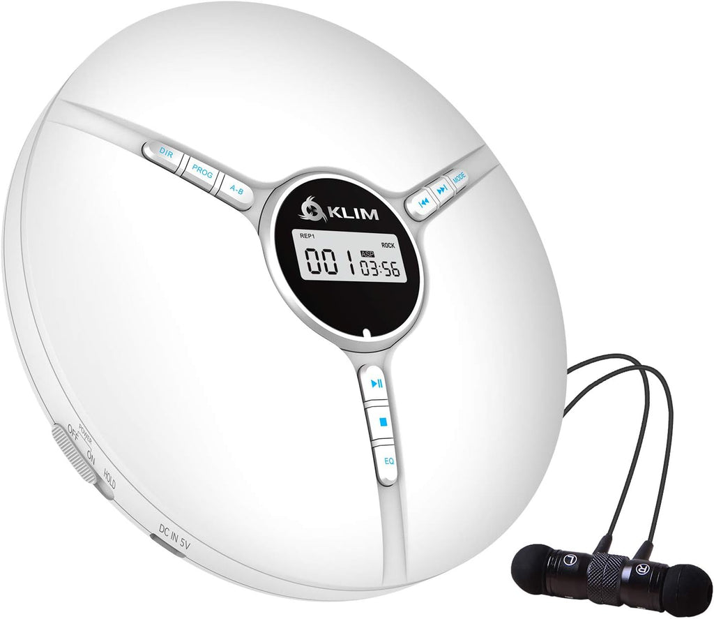 Portable CD Player with Built-in Battery, Earphones, White A58461