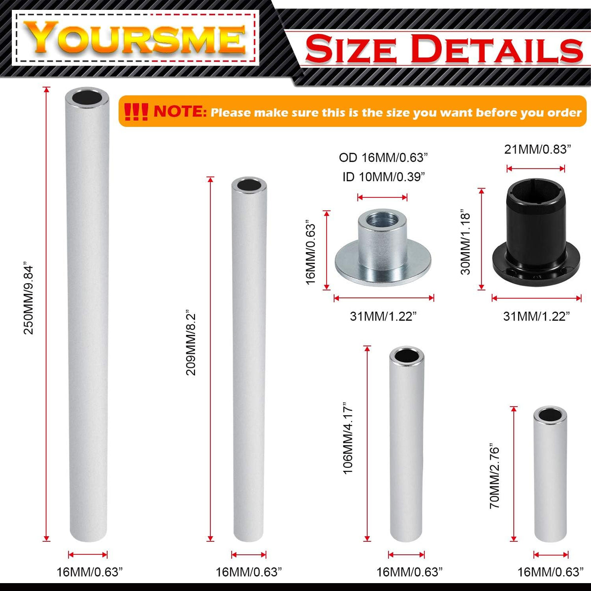 HDPE A Arm Bushing Kit 46 Pieces I172