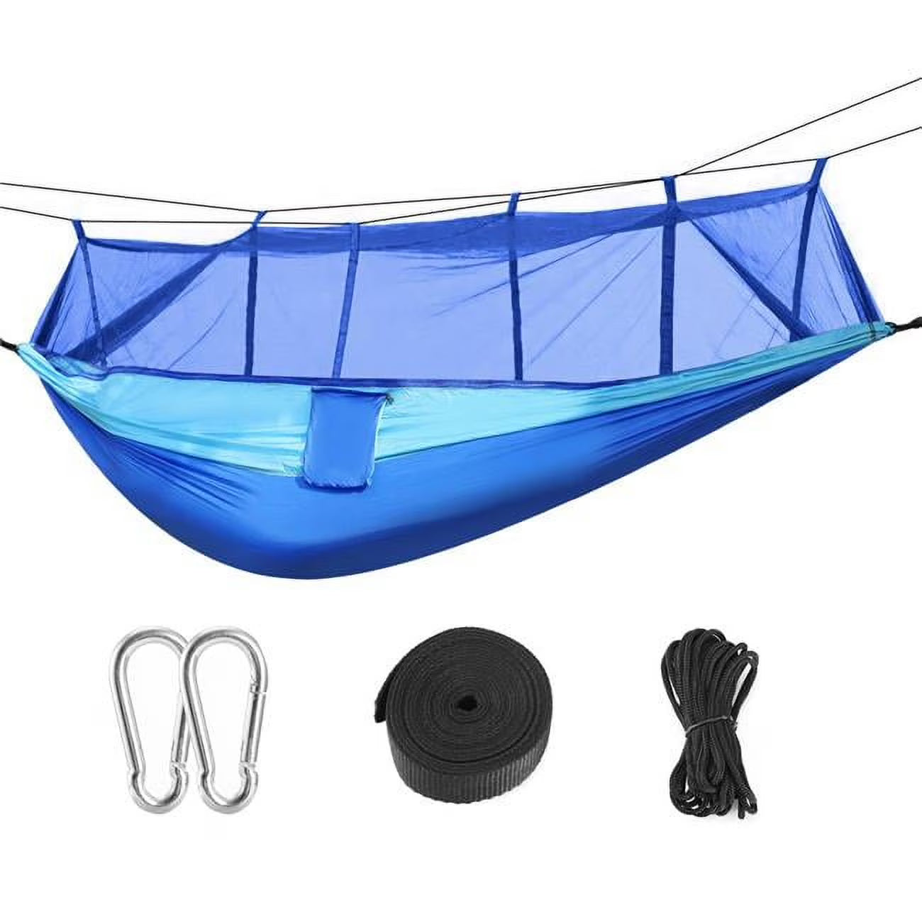 Blue Nylon Hammock with Mosquito Net and Carry Bag T16299