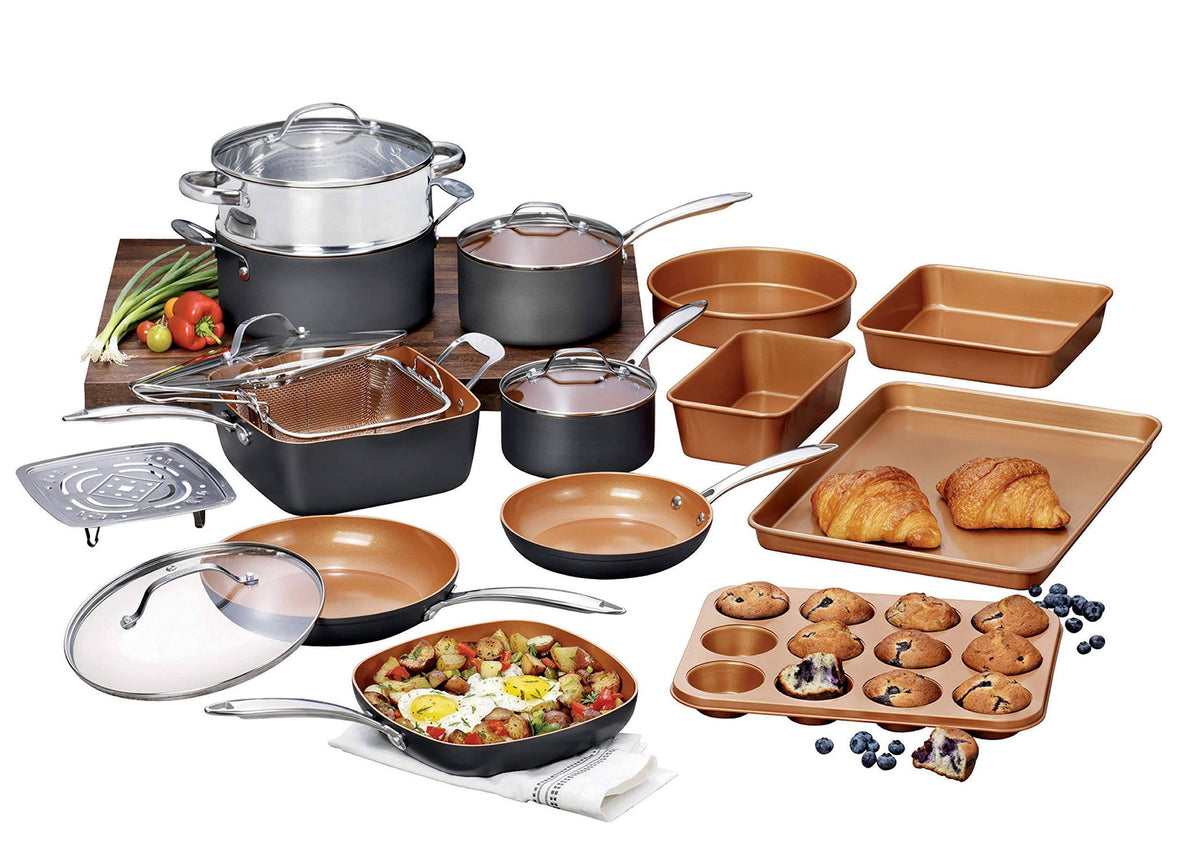 20-Piece Hard-Anodized Cookware Set F2607