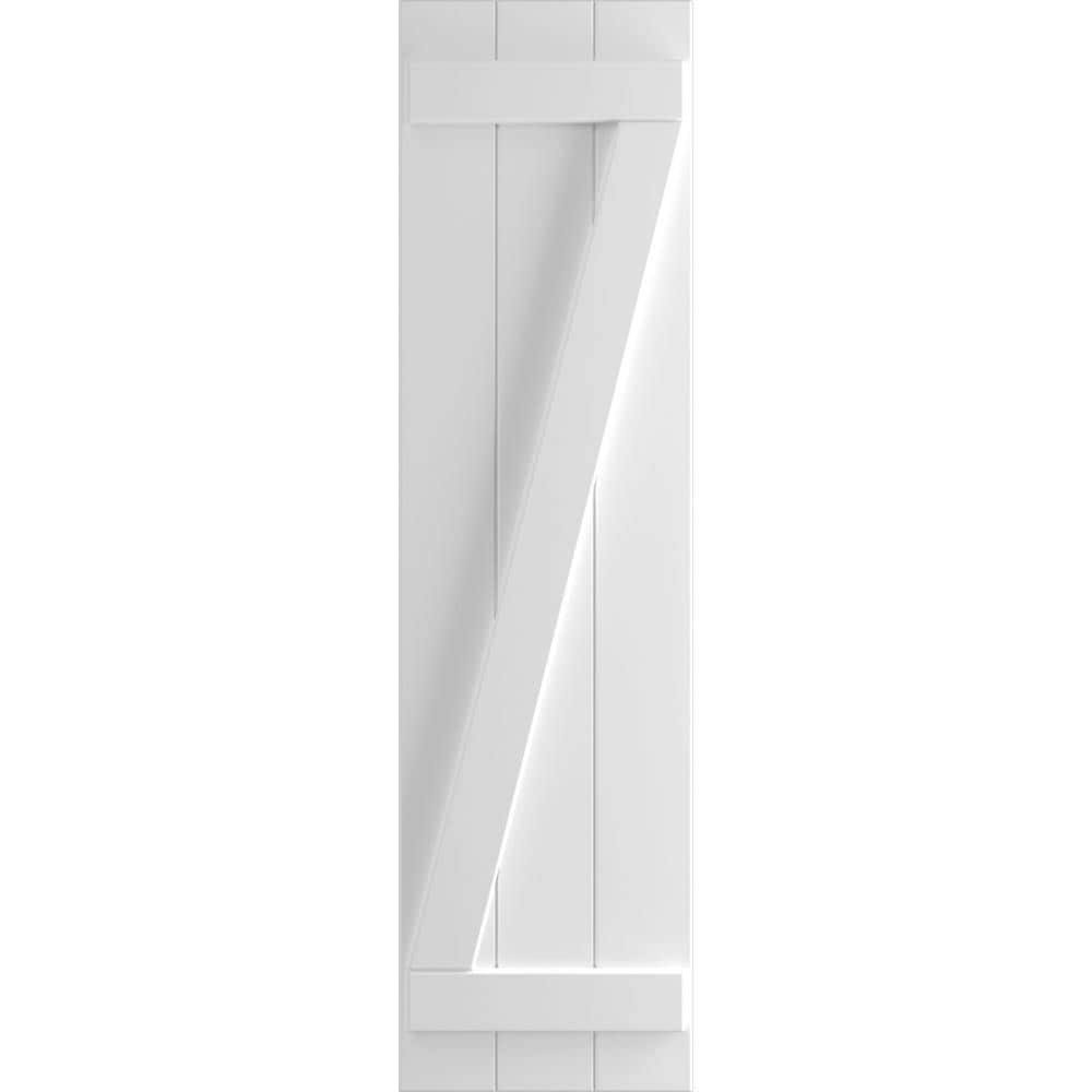 16-1/8x22 x 31x22 PVC Board and Batten Shutters with Z-Bar, Unfinished F436