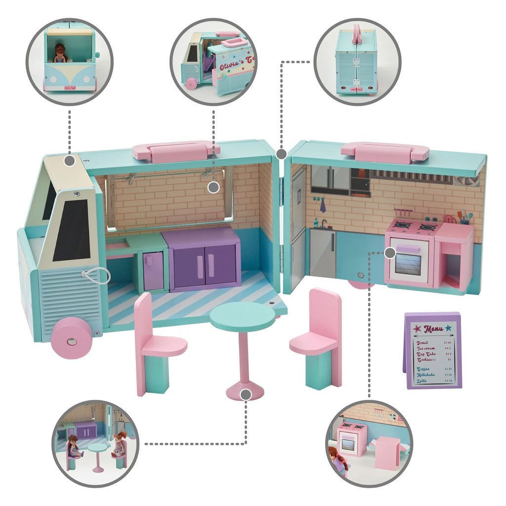 Portable Food Truck Dollhouse Set Z56884