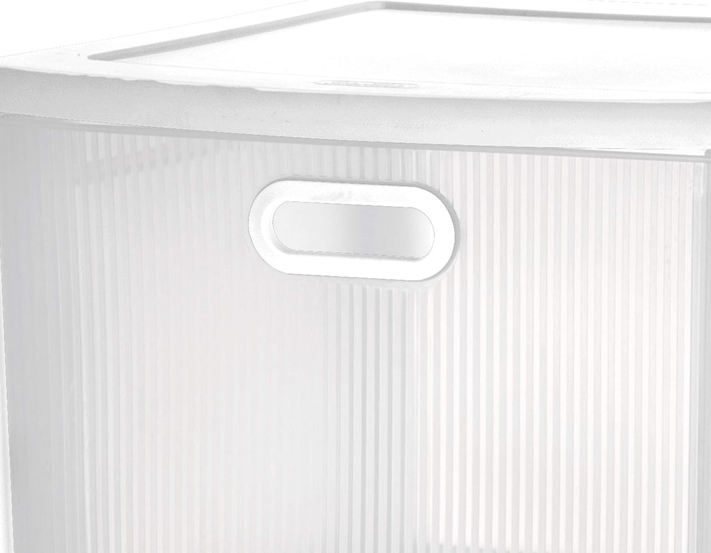 White 2 Drawer Cart with Clear Drawers and Black Casters, 2-Pack I588