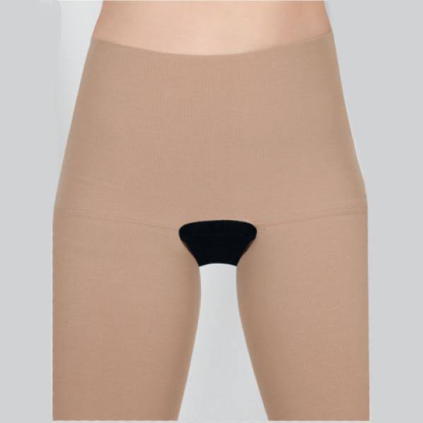 Beige Soft Petite Pantyhose with Open Crotch X765856