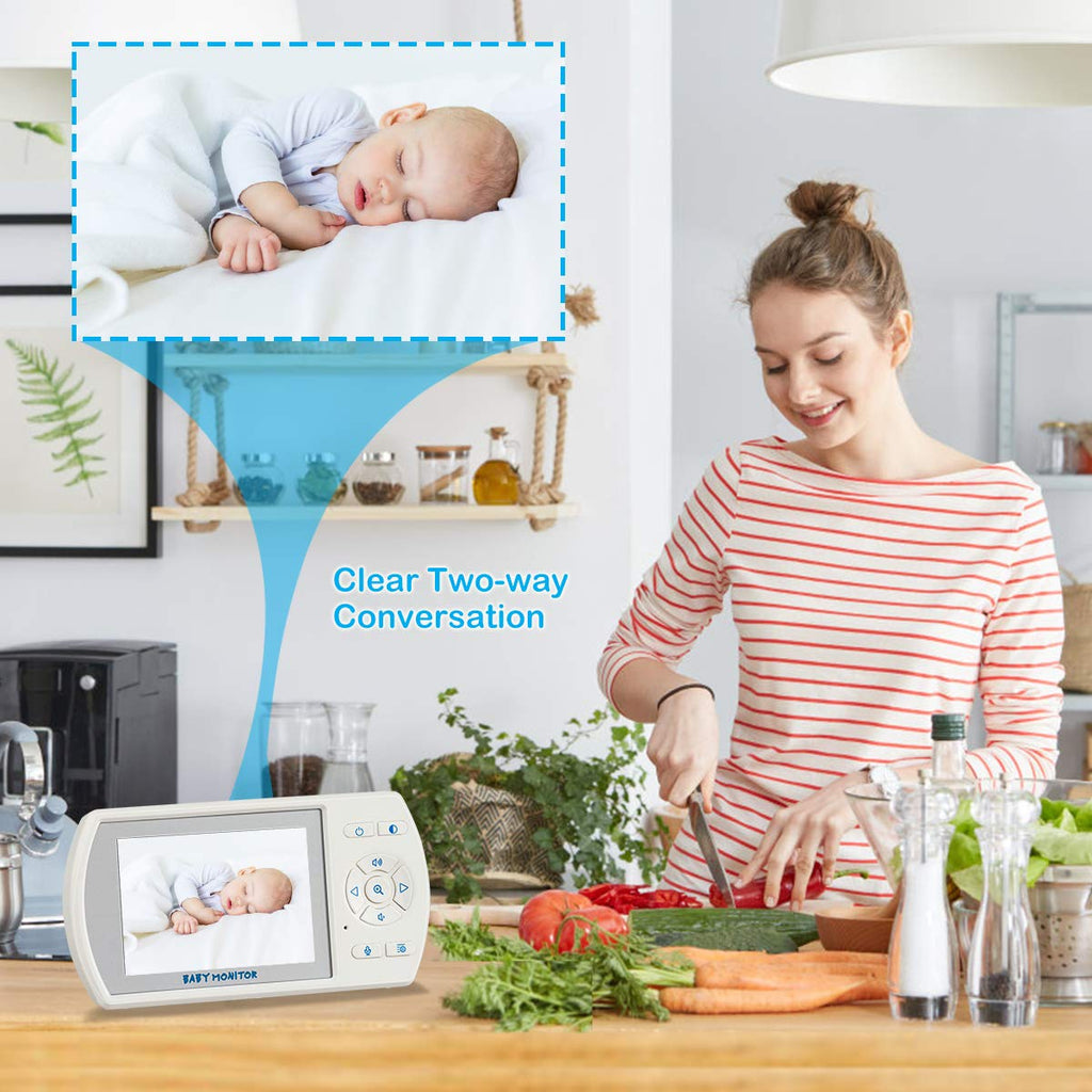 3.5'' LCD Video Baby Monitor, 2-Way Audio, Infrared Night Vision, Pack of 2 T720364
