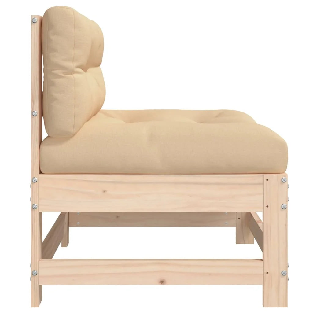 Solid Wood Pine Middle Sofa with Cushions M589907