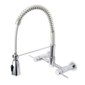 Polished Chrome 2-Handle Wall Mount Pull-Down Kitchen Faucet X792117