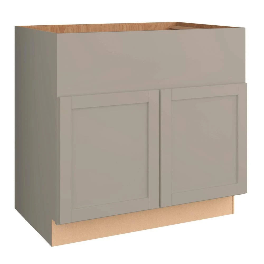 Sterling Gray Shaker Assembled Apron Front Sink Base Kitchen Cabinet 36 in. x 34.5 in. x 24 in. D479