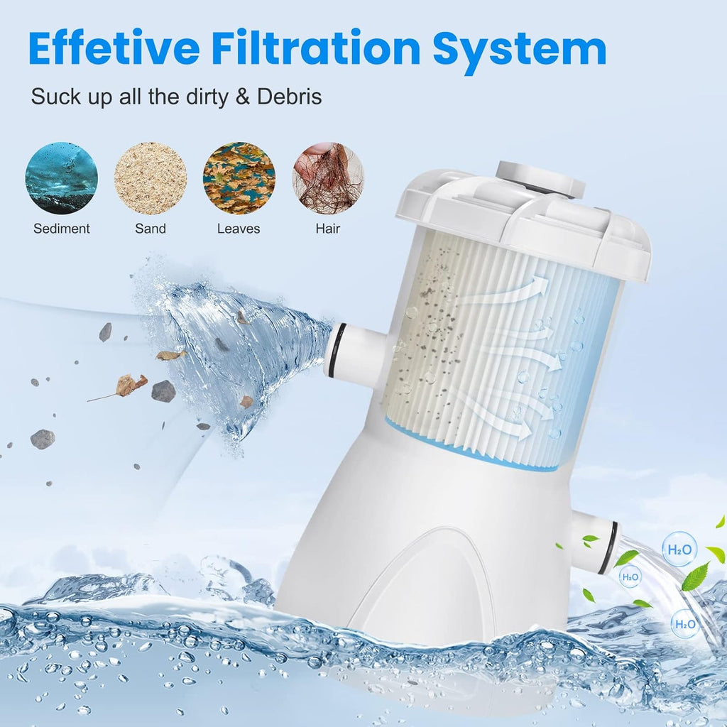 Above Ground Pool Pump, 600 GPH Filter Pump, Includes Filter Pump Cartridge S68510