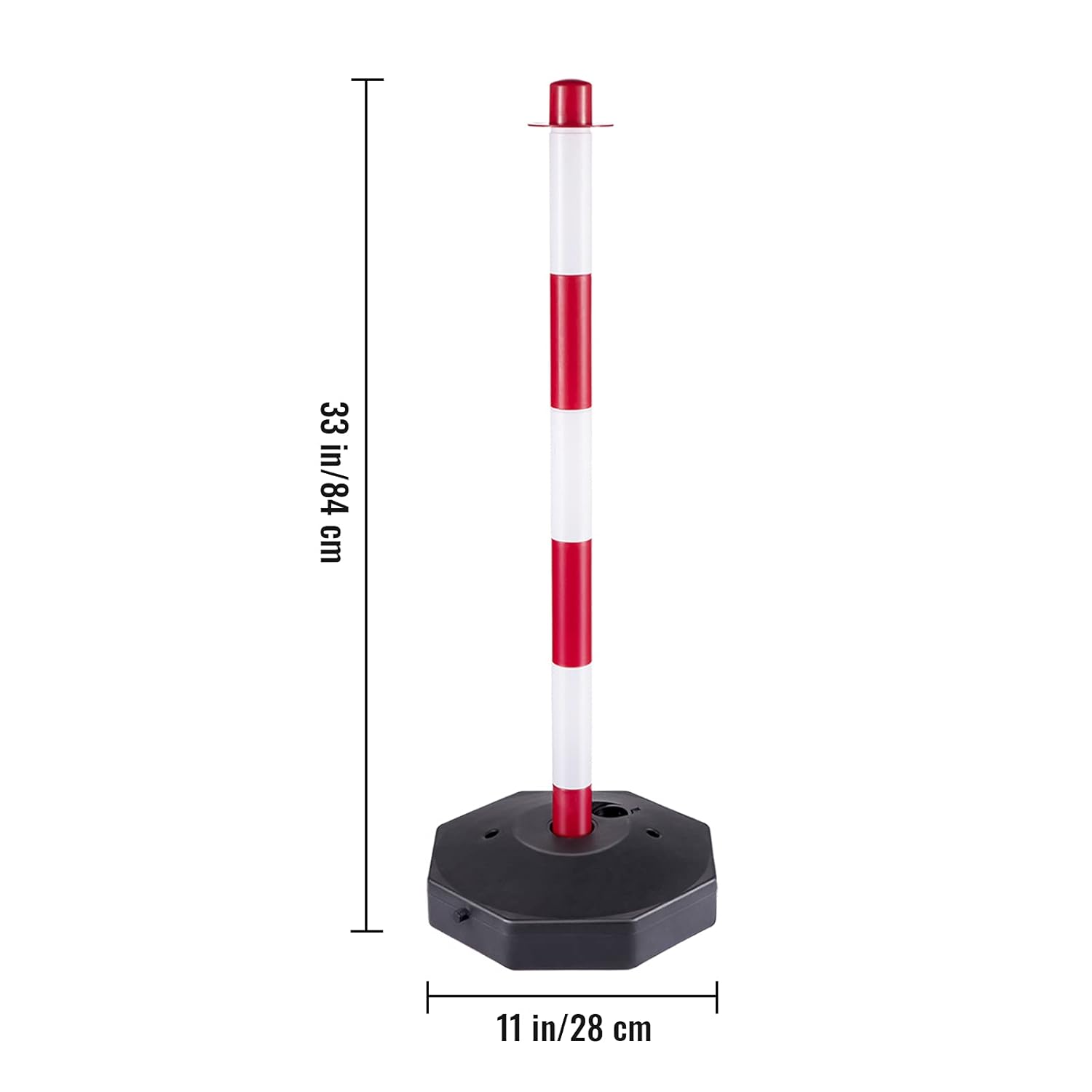 White PE Plastic Stanchion Kit with 32ft Chain and 8 S-Hooks W3588