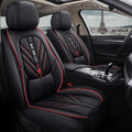 Black PU Leather Car Seat Covers Full Set 5 Seats A38193