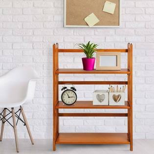 3 Tier Folding Wood Bookshelf V61443