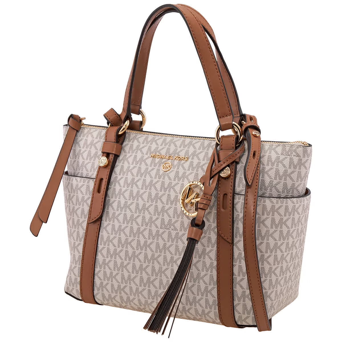 White Sullivan Small Logo Top-Zip Tote Bag H36849