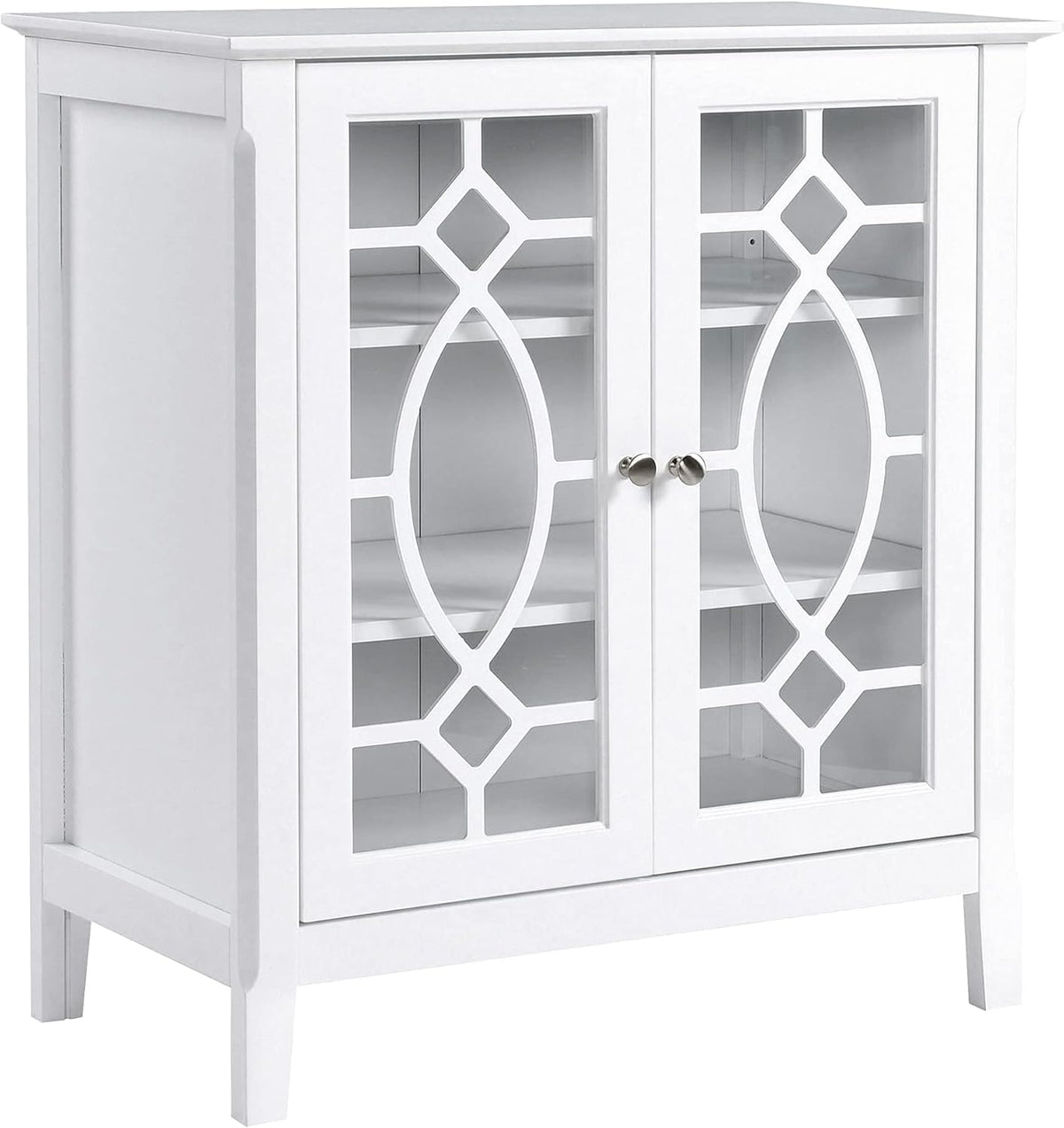 Espresso Sideboard Display Cabinet with Double Glass Doors and 2 Shelves V22412