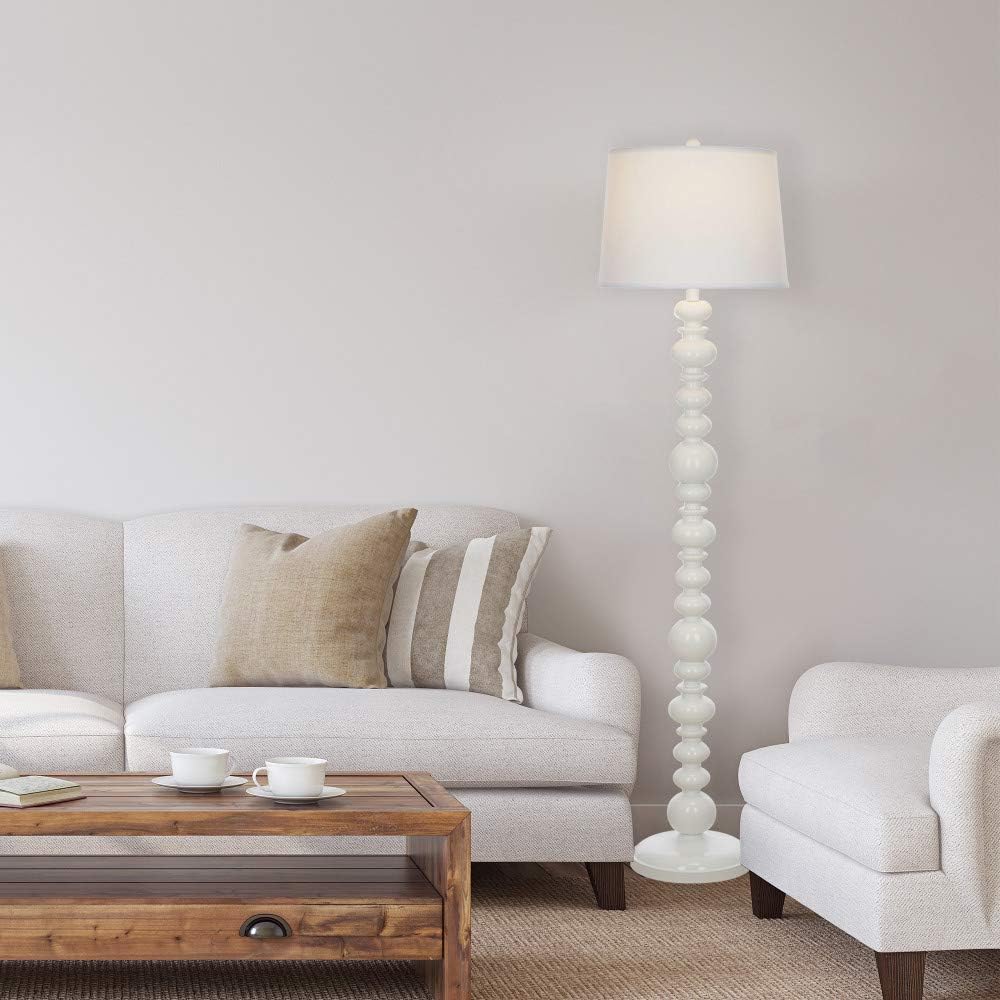 Glossy White Wood-Look Floor Lamp G633171
