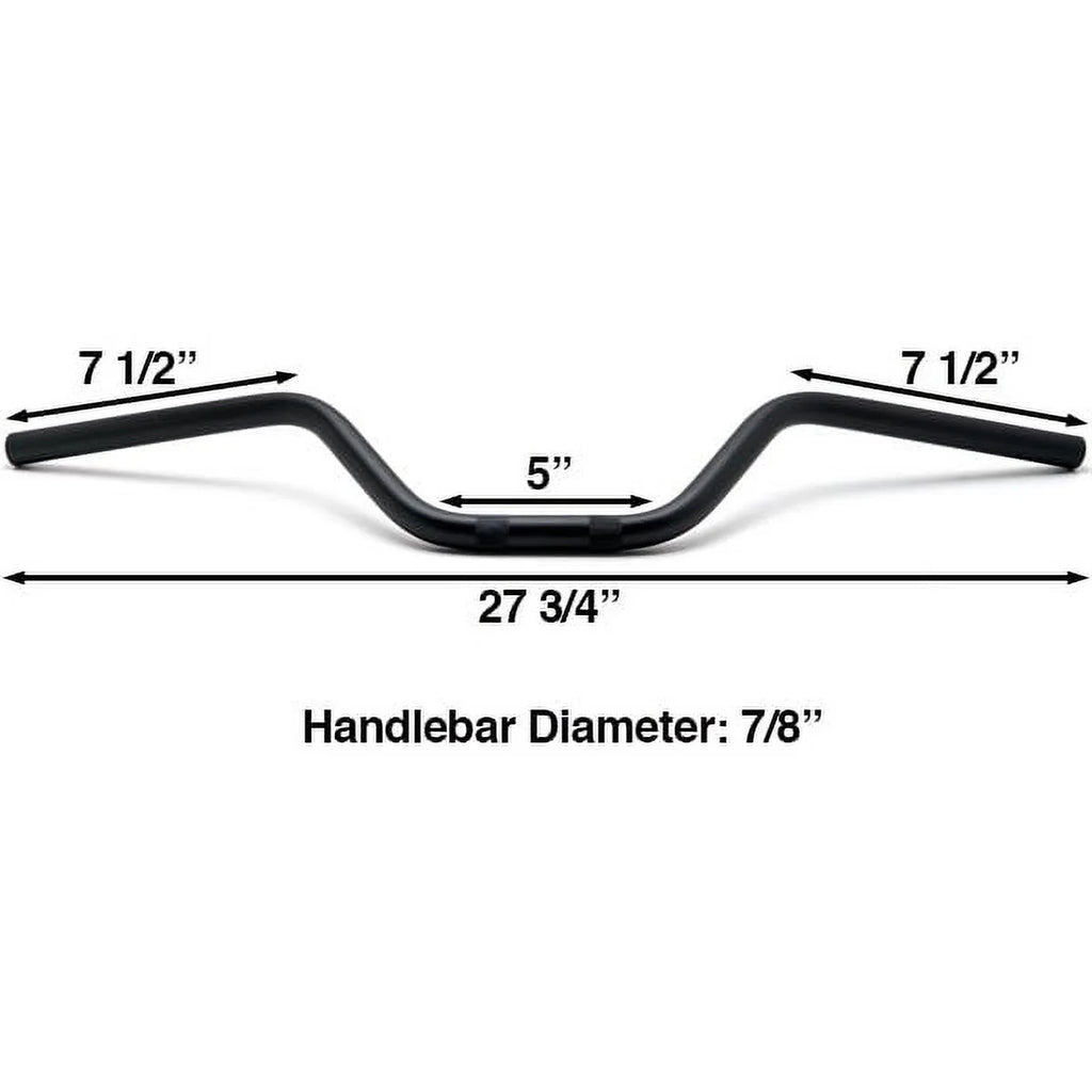 7/8" Black Motorcycle Handlebar A6934