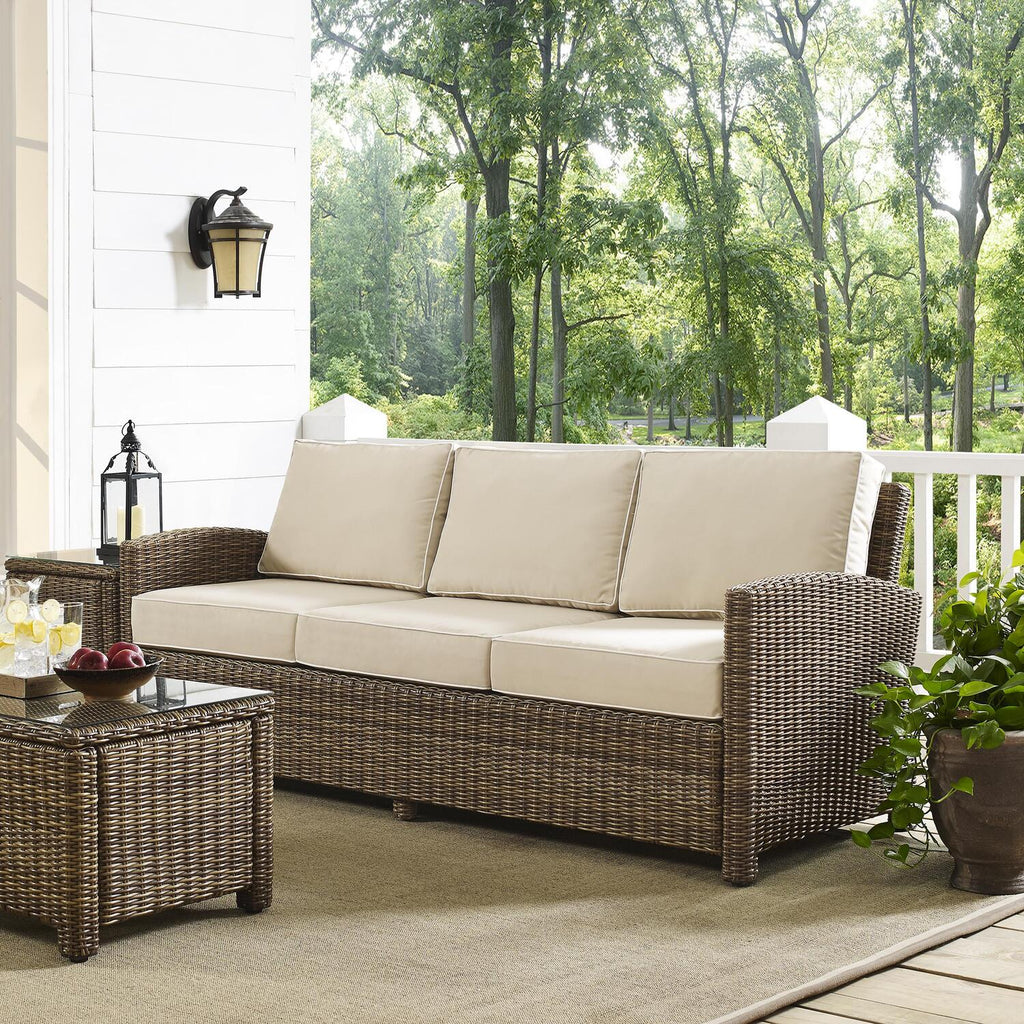 Sangria/Weathered Brown Outdoor Wicker Sofa R24925