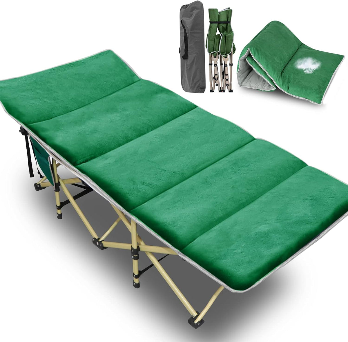 Camping Cot with Carry Bag, Noble Gray L9333