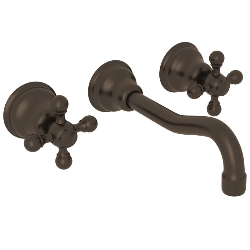 Tuscan Brass Wall Mount Widespread Lavatory Faucet I508632