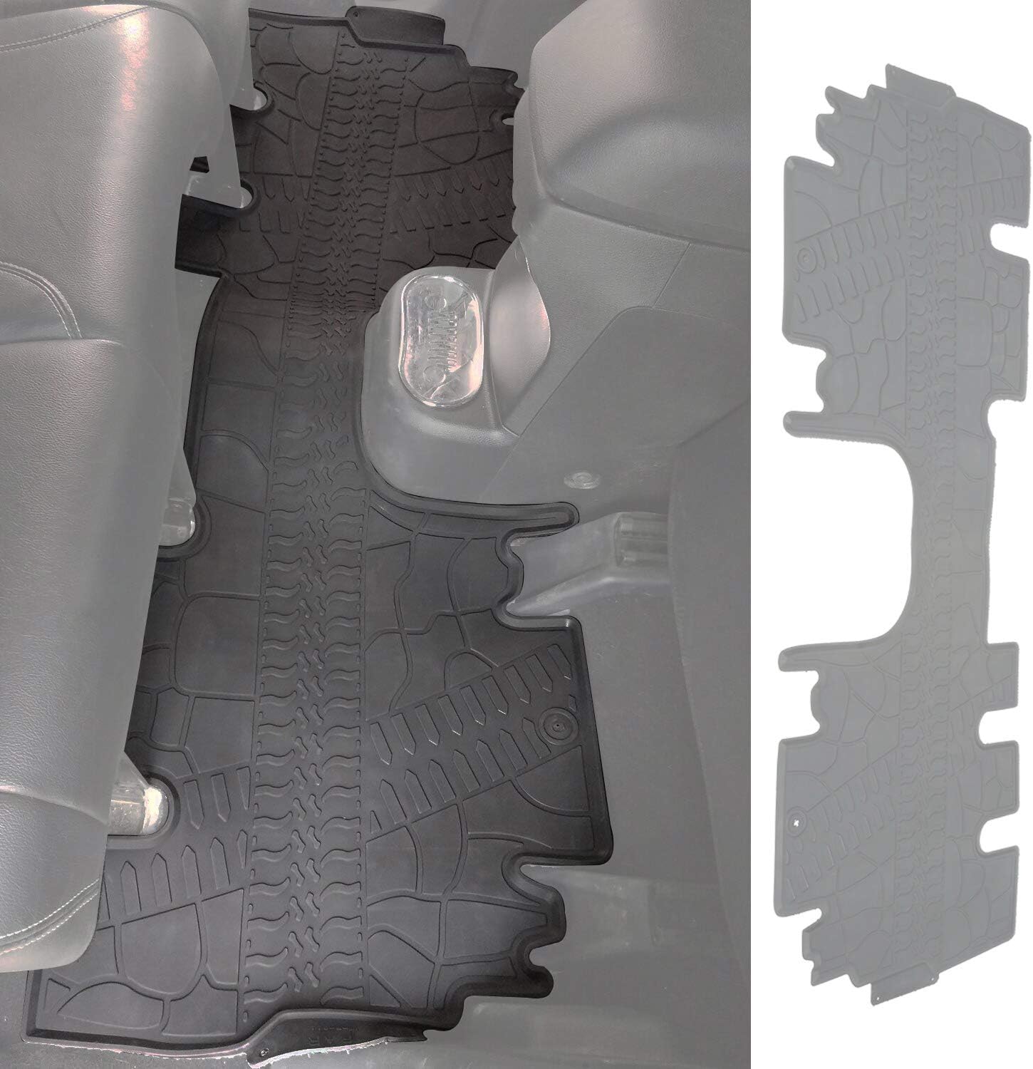 Black Rubber Floor Mat for Jeep Wrangler 4-Door 3-Piece F91430
