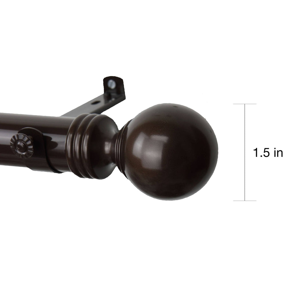 Adjustable Drapery Rod, 66 to 120 inch, Brown N370645