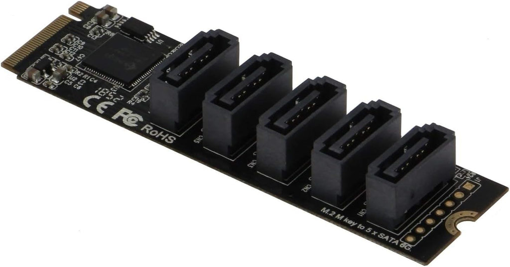 5 x SATA 6G PCIe M Key Adapter Card H1780