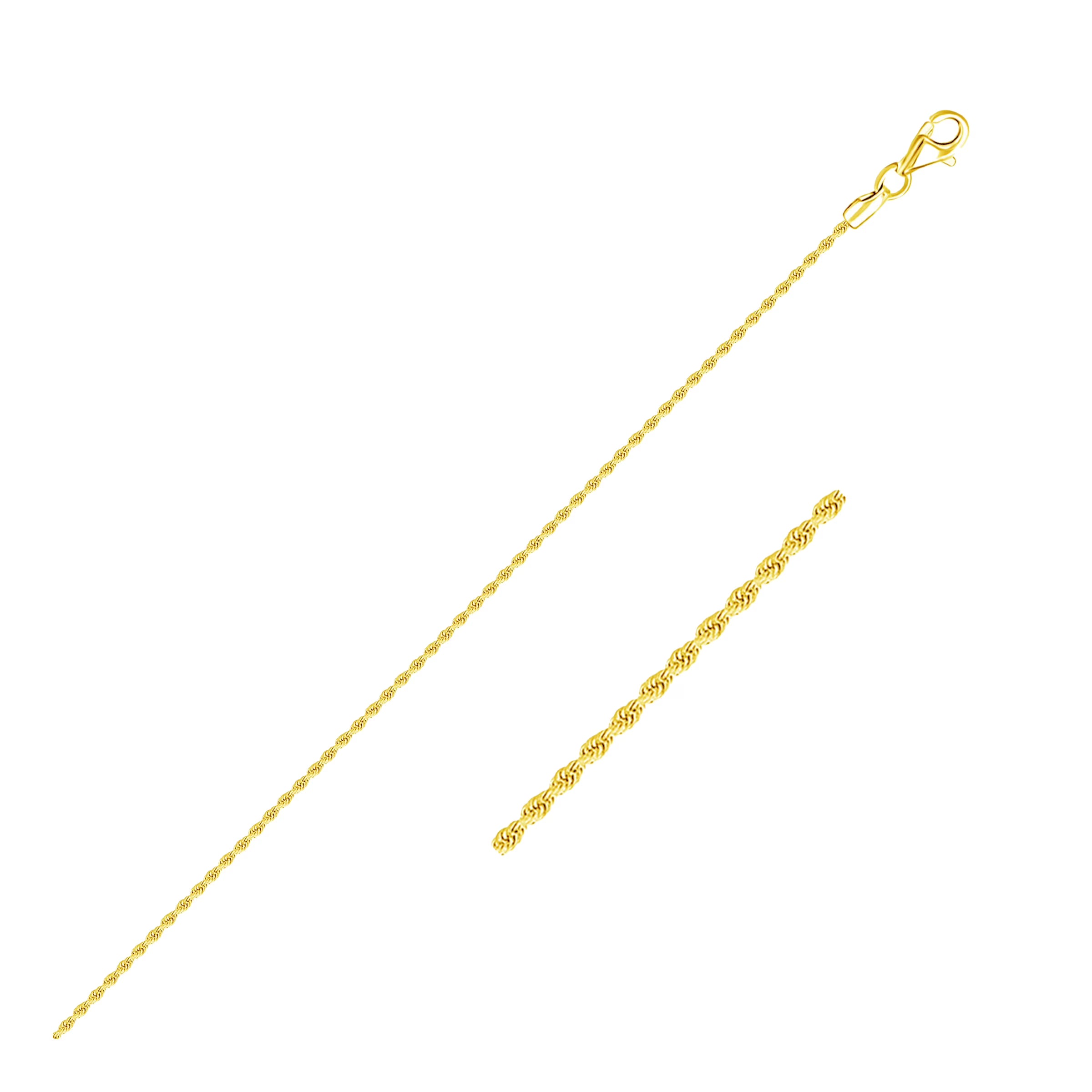 14k Yellow Gold Diamond Cut Rope Chain 1.5mm 18 in I84392