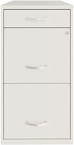 18in Deep 3 Drawer Metal File Cabinet Pearl White J23214
