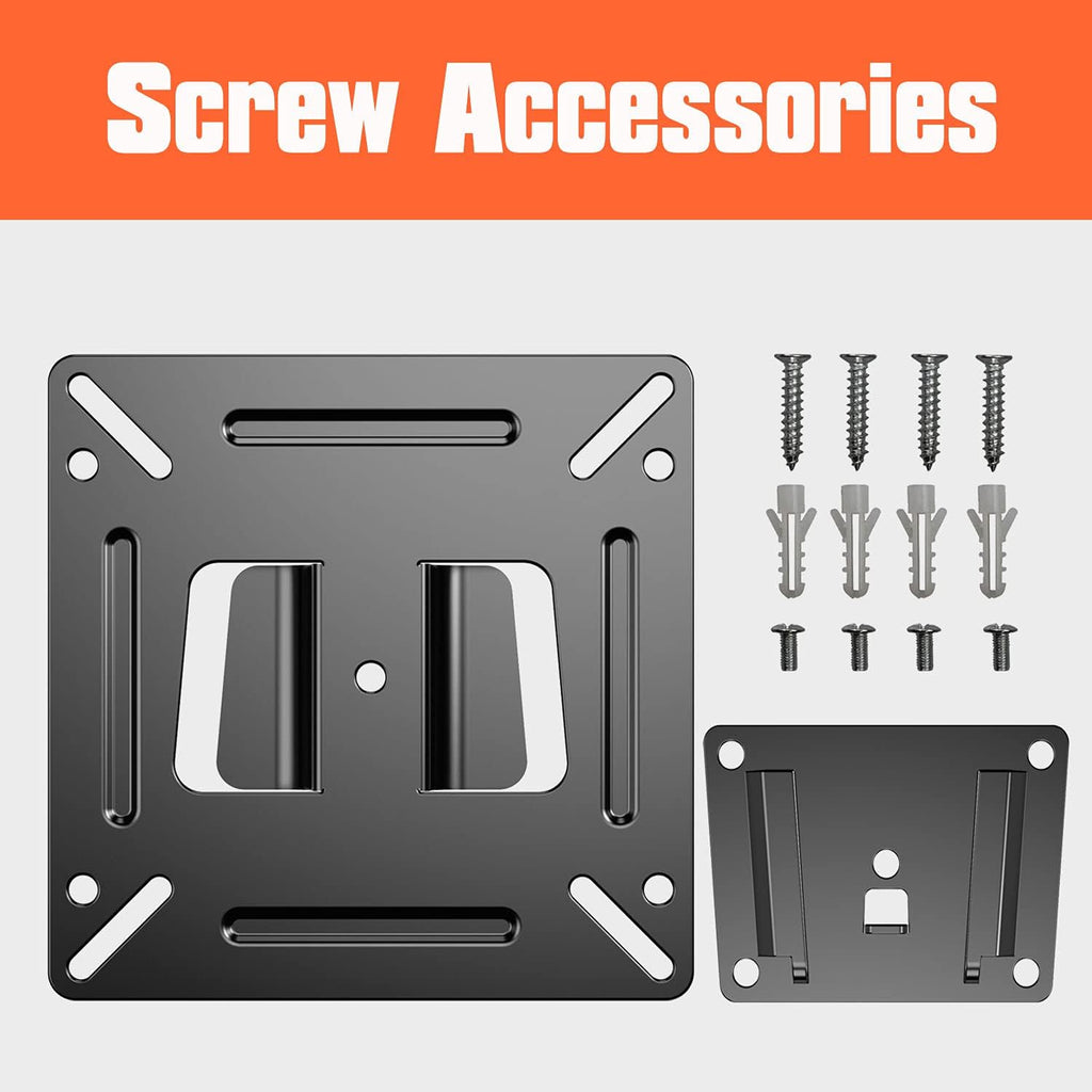 Monitor Mount Low Profile Fixed Wall Bracket for 14-24 Inch TVs, VESA 100x100mm, Pack of 2 J723336