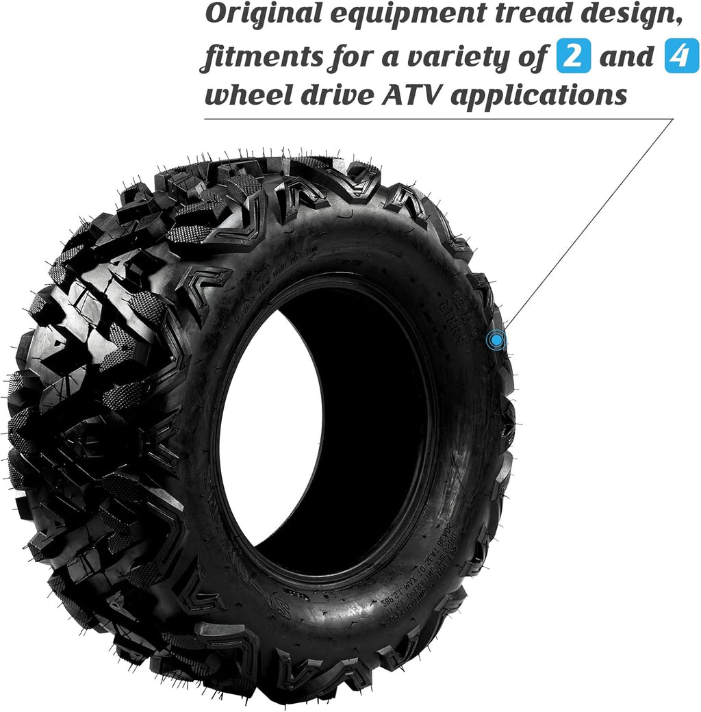2PCS 26x11-12 ATV/UTV 6 PLY Rear Tubeless Tires P4040