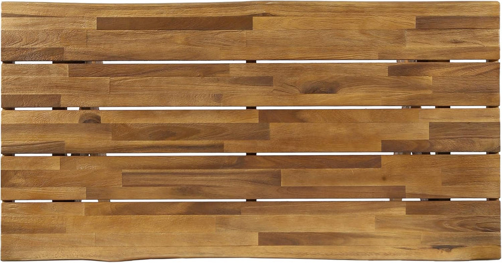 Acacia Wood Coffee Table, Sandblast Teak Finish J926