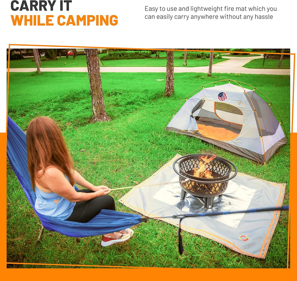 4 Layers Fire Pit Mats 67 × 60 Square Fireproof Mat G656738