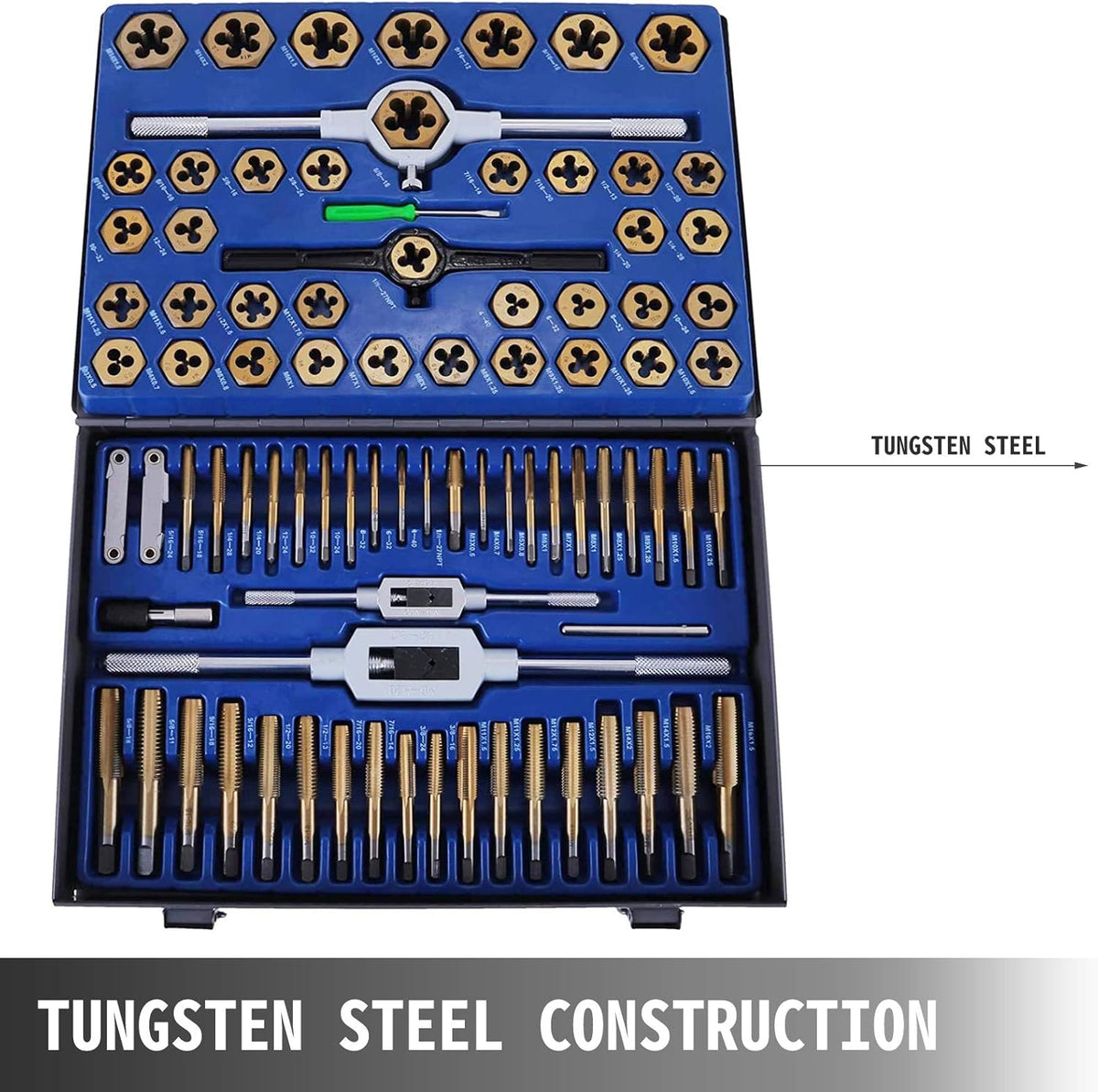 86PC Tungsten Steel Titanium Tap and Die Set J2821
