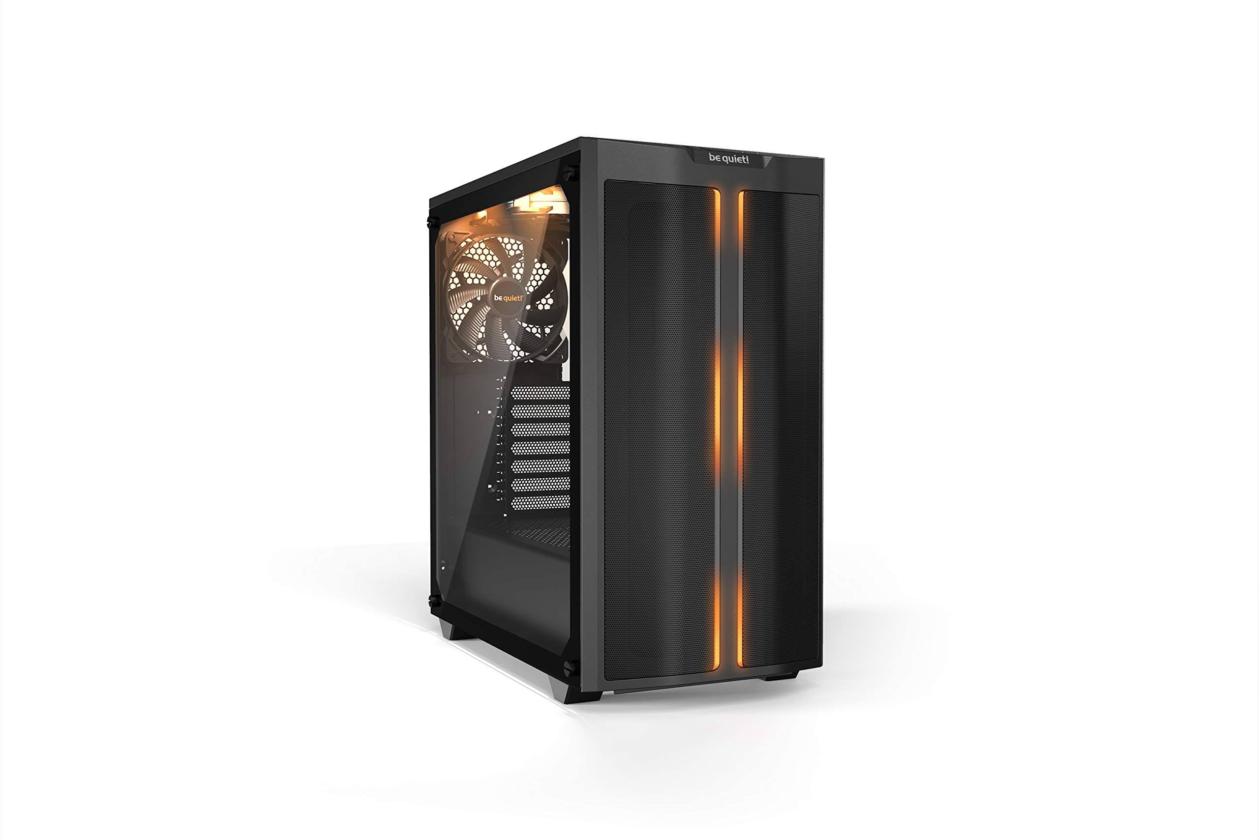 Black ATX Computer Case Midi Tower Tempered Glass R6840