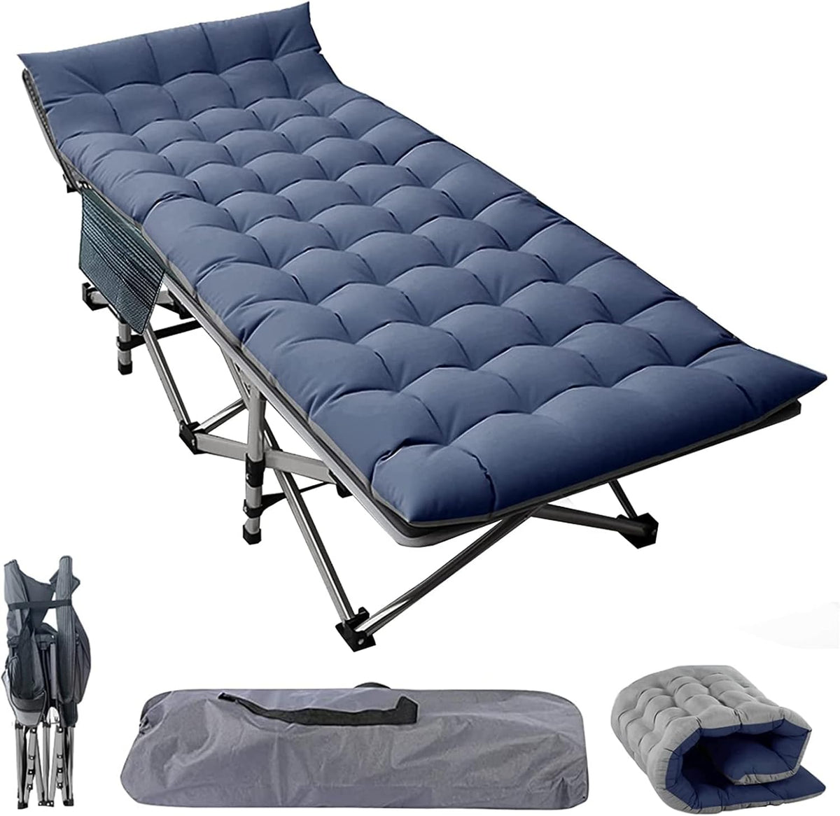 Camping Cot with Carry Bag, Noble Gray L9333
