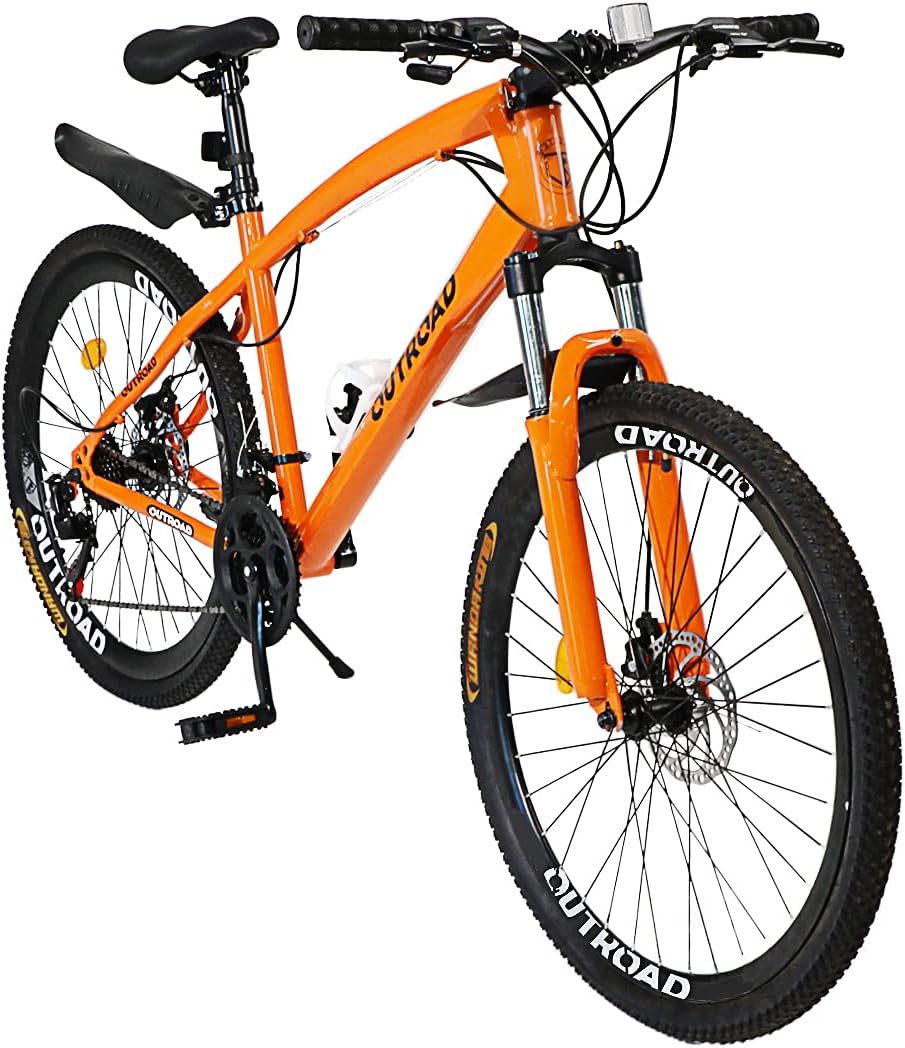 Fat Tire Mountain Bike with 26 inch Wheels, 21 Speed, High Carbon Steel Frame, Double Disc Brake B6651