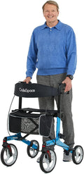 Aluminum Rollator Walker with Seat, 10'' Wheels, Compact Folding Design, Carry Bag A575