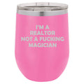 12 oz Double Wall Vacuum Insulated Stainless Steel Stemless Wine Tumbler Travel Mug With Lid U212992