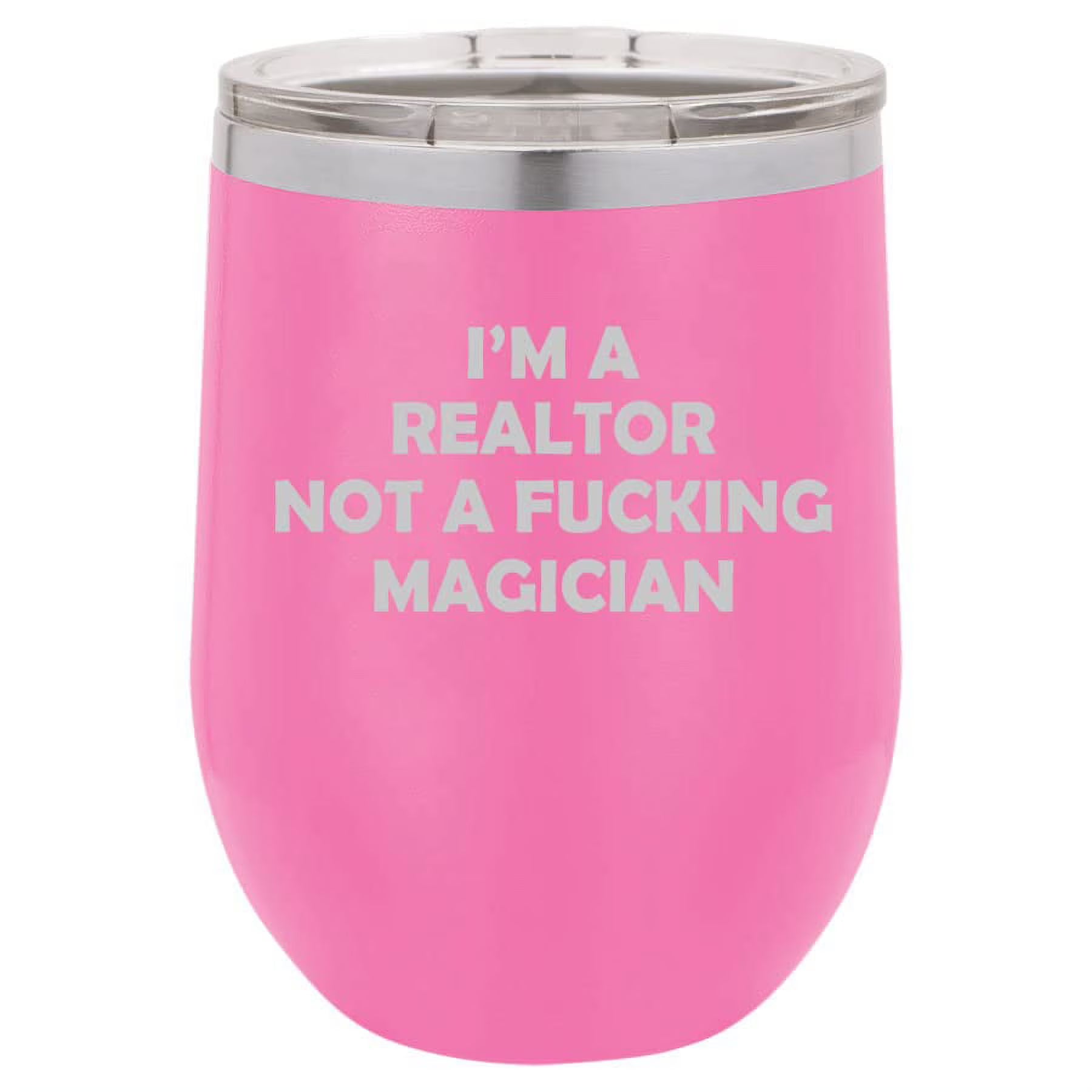 12 oz Double Wall Vacuum Insulated Stainless Steel Stemless Wine Tumbler Travel Mug With Lid U212992