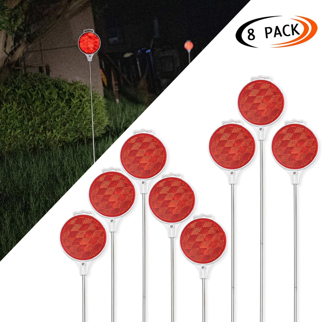 Red Reflective Driveway Markers 37.5-inch Double Sided Metal Post Driveway Reflectors 16 Pack F834282