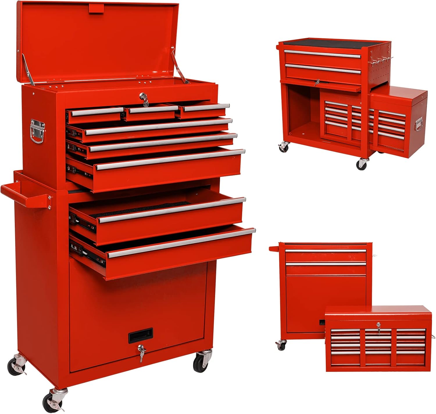 8 Drawer Rolling Metal Tool Chest with Wheels Z61422
