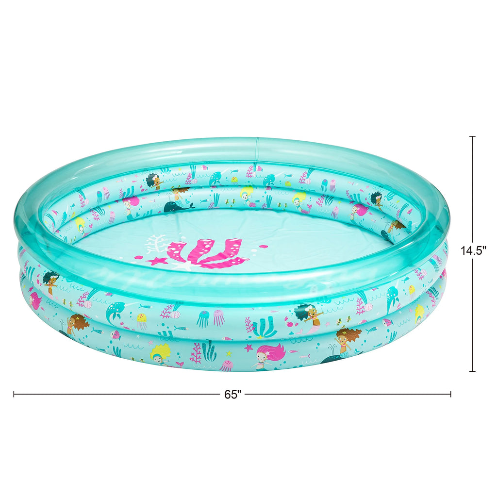 Blue Mermaid 3-Ring Inflatable Swimming Pool C1425