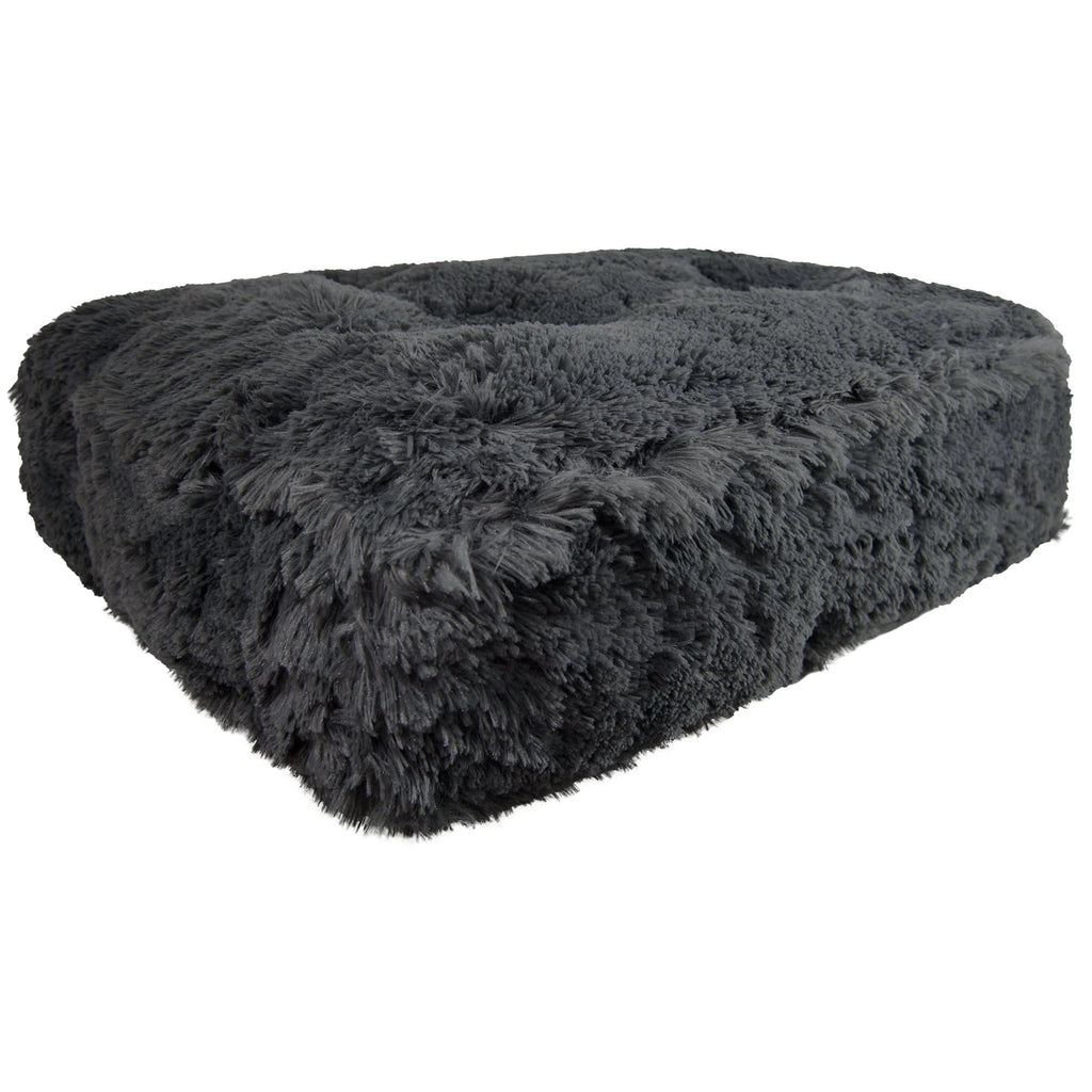 Large 46 inch x 35 inch Grey Faux Fur Pet Bed R45867