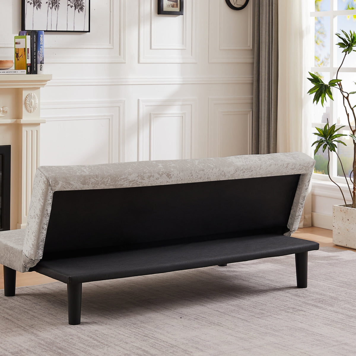 Silver Convertible Sofa Bed Z17703
