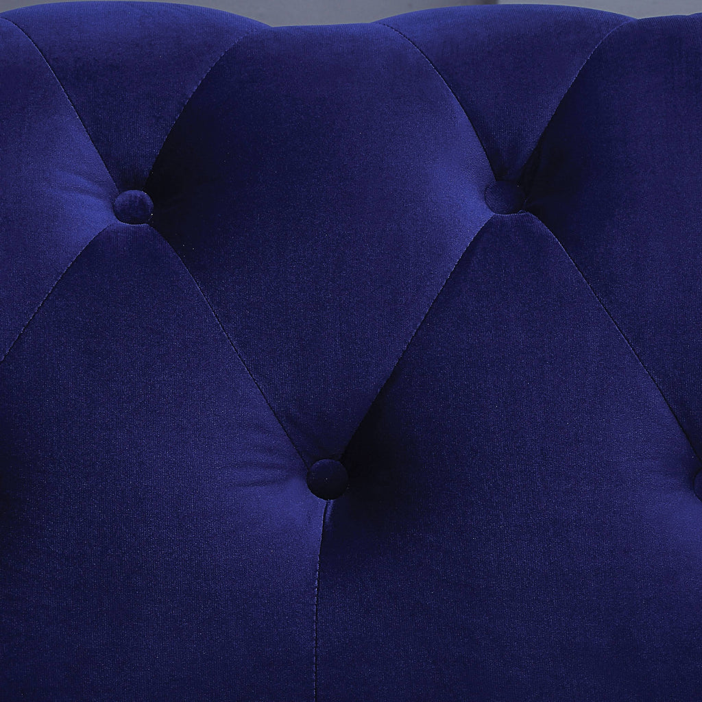 Blue Fabric Button Tufted Chair O770243