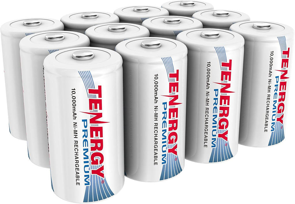 12 Pack D Size 10,000mAh NiMH Rechargeable Batteries B966