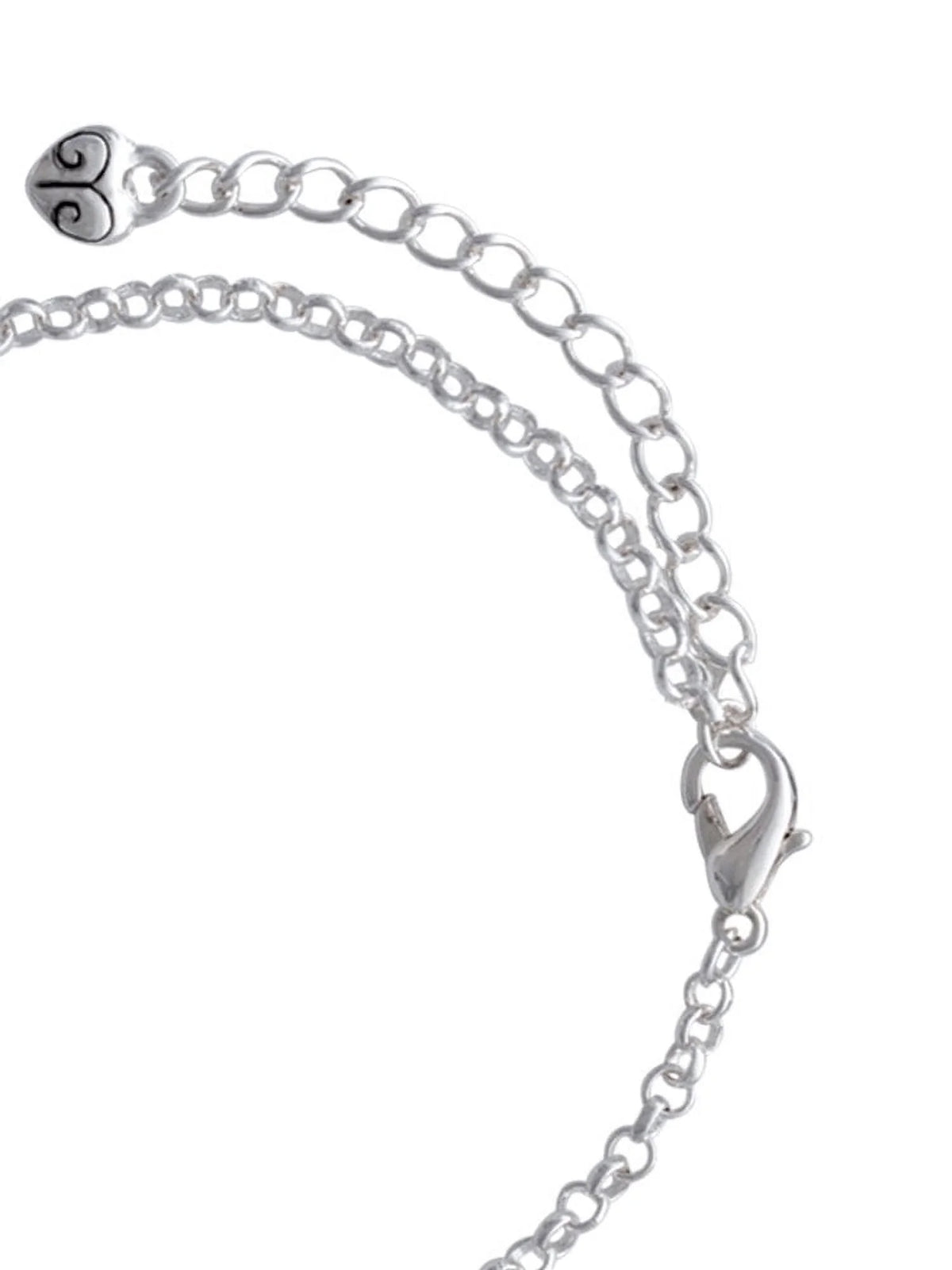 Volleyball Player Silhouette Charm Bracelet, 6"+2" F421