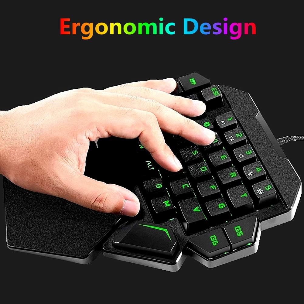 One Handed Mechanical Gaming Keyboard with Wrist Rest Q720
