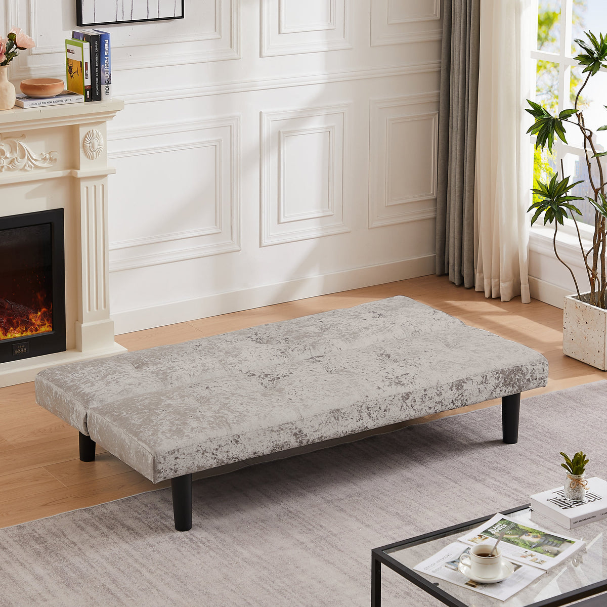 Silver Convertible Sofa Bed Z17703